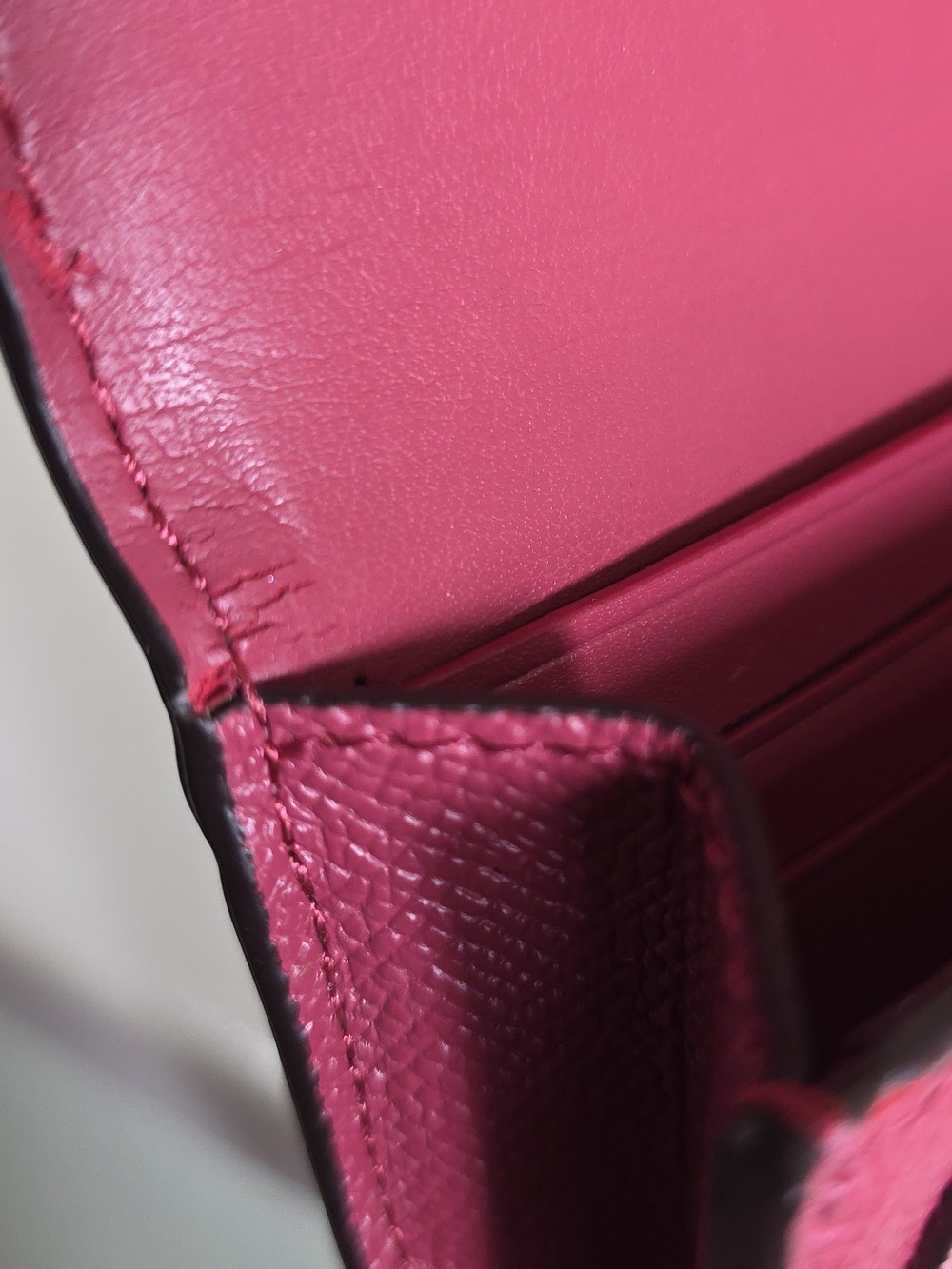 COACH 57536 PINK CROSSGRAIN LEATHER COLORBLOCK SOFT WALLET VGUC - Picture 13 of 16